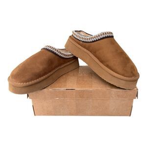 Crown Vintage Princel Platform Slipper Braided Faux Fur Women’s Slippers Size 6M